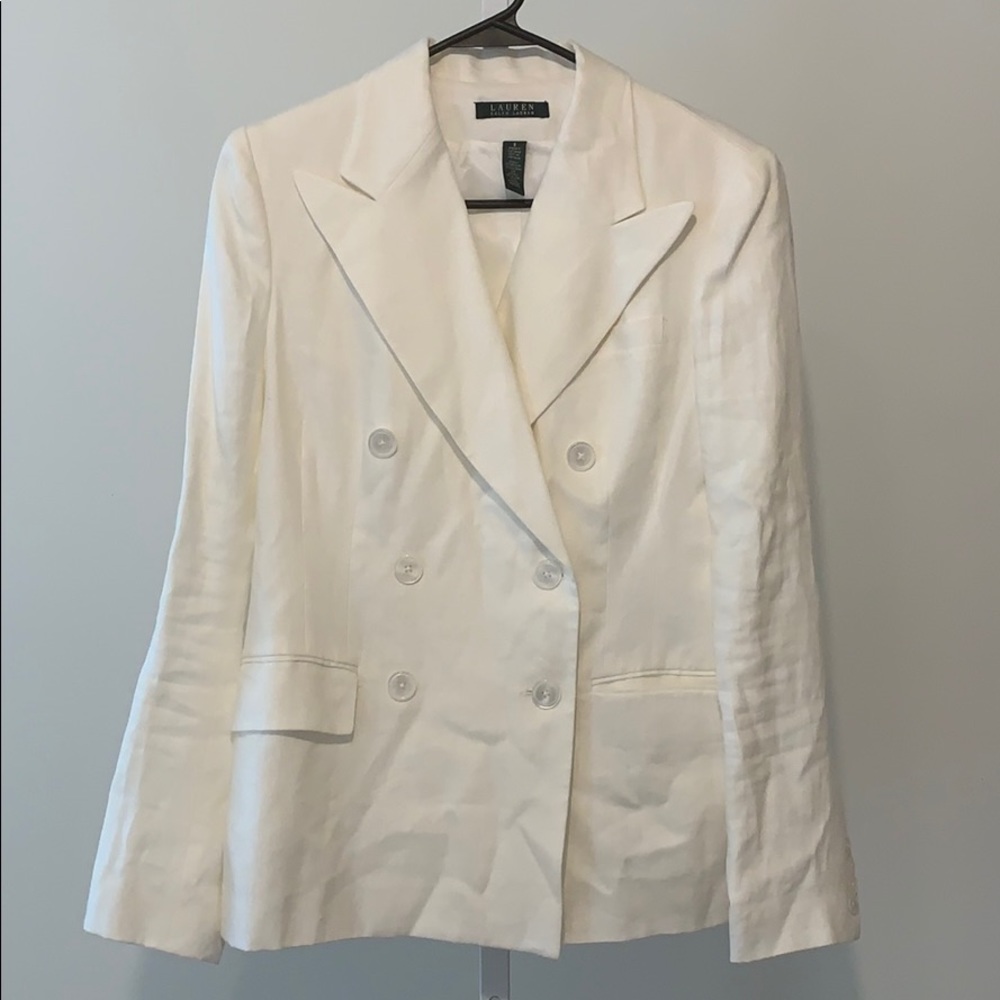 LAUREN Ralph Lauren Linen Double Breasted Blazer